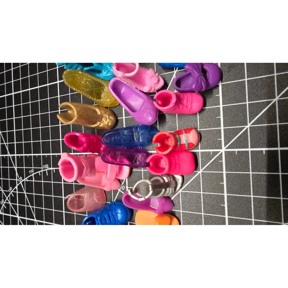 Mixed Mismatched Doll Shoes Lot Heels Sneakers Boots Flats Assorted Colors 30+